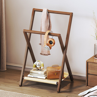 儿童可折叠衣服收纳架衣帽架落地卧室宝宝家用挂衣架简易置物架子