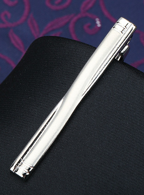 银色J72领带夹男士时尚商务正装简约结婚男女别针韩版保安领夹