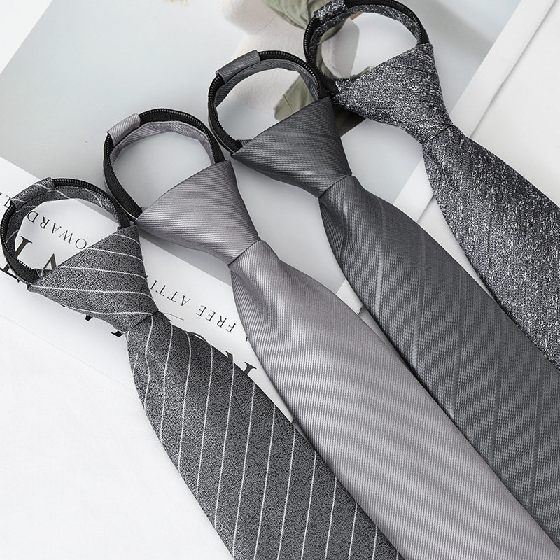 免打条纹拉链式男女商务正装新郎伴郎结婚韩版窄懒人黑色灰色领带,服饰配件/皮带/帽子/围巾,领带,淘宝优惠券,粉丝福利购,淘宝优惠卷