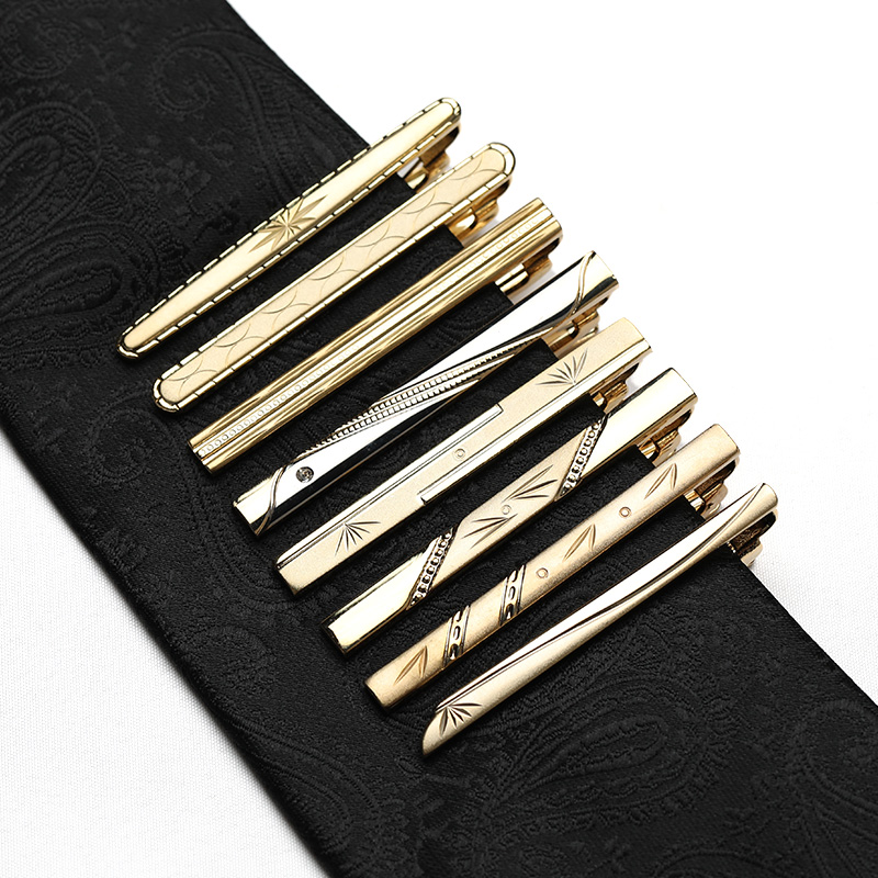 男士商务正装金色领带夹结婚男女别针韩版保安领夹时尚领夹礼盒装