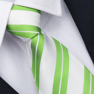 真丝白色条纹领带结婚新郎西装桑蚕丝男商务时尚正装礼盒送礼领带