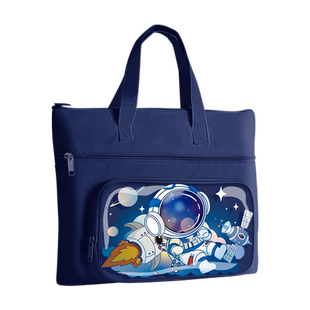 补习袋小学生手提袋拎书袋补课包儿童课外补习班书包女孩文件袋大容量帆布包拉链式辅导班学习美术袋男孩初中