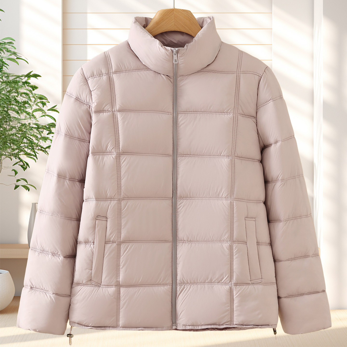 秋冬立领加厚保暖宽松棉服女款