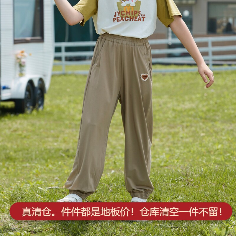 童装长裤速干运动裤纯色图片