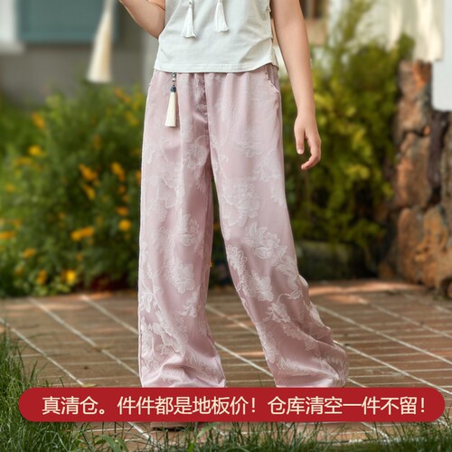 童装长裤阔腿裤洋气国风
