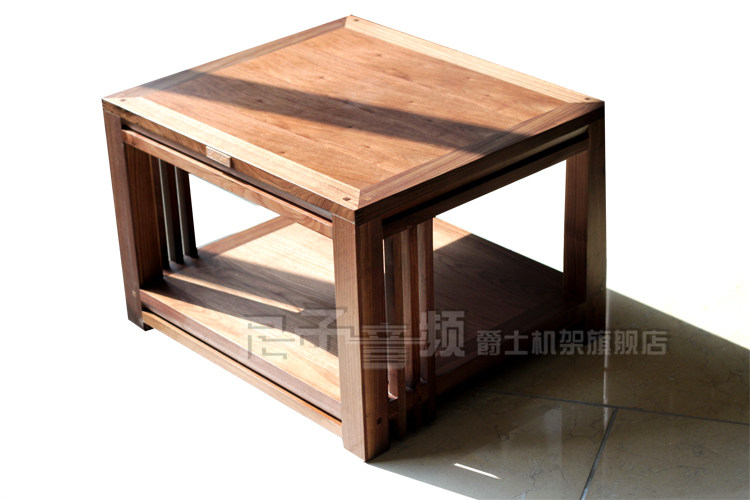 爵士机架北美胡桃木HHD2音响机柜实木功放柜视听柜深色豪华款包邮