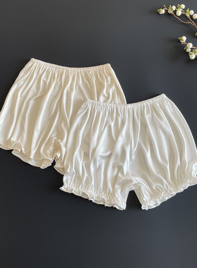 安全裤女防走光夏季薄款可外穿jk白色花苞保险裤短裤南瓜裤打底裤