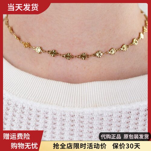 bm不掉色心形桃心锁骨链女