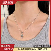 brandymelville 正品 bm项链女夏新款 银色十字架吊坠锁骨链百搭代购