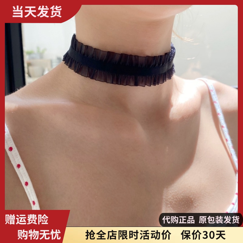 黑色褶皱项圈Choker新款