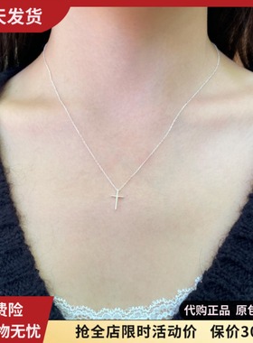 bm新款s925银十字架项链女