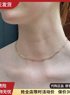 bm项链双层金色链条锁骨链choker