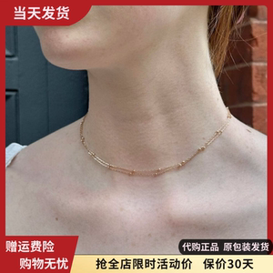 bm项链双层金色链条锁骨链choker