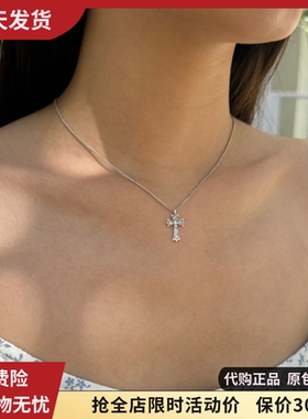 女bm新款复古哑光质感十字架项链