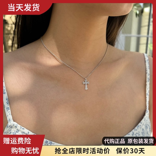 bm十字架项链女生新款做旧复古锁骨链精致细链代购brandymelville