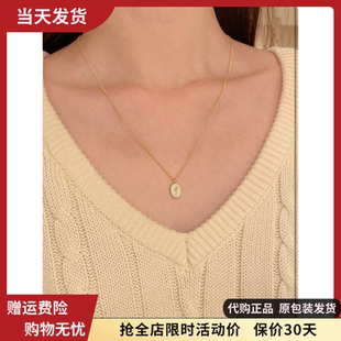 bm项链女新款椭圆玫瑰花小吊坠细链精致锁骨链百搭brandymelville