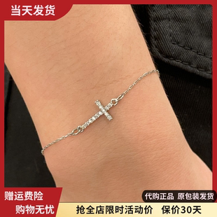 bm十字架手链女新款水钻吊坠链条手饰精致百搭代购brandymelville