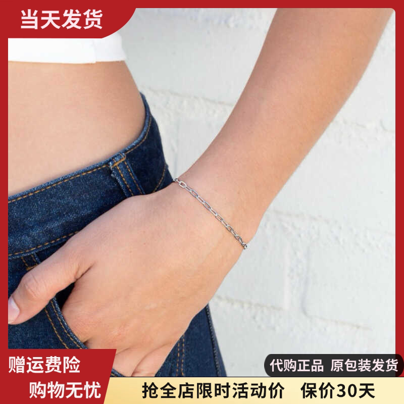 bm手链不掉色银色链条新款女
