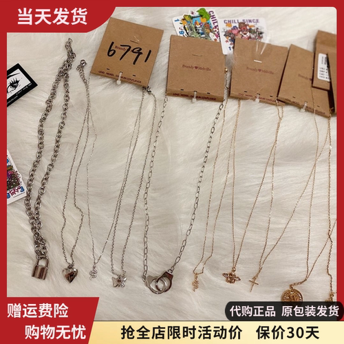 BM项链硬币玫瑰爱心锁头蝴蝶