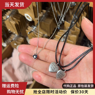 项链字母爱心黑绳项圈短链bm正品 choker女brandymelville 国内代购