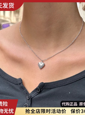 bm项链不掉色女可打开爱心锁骨链