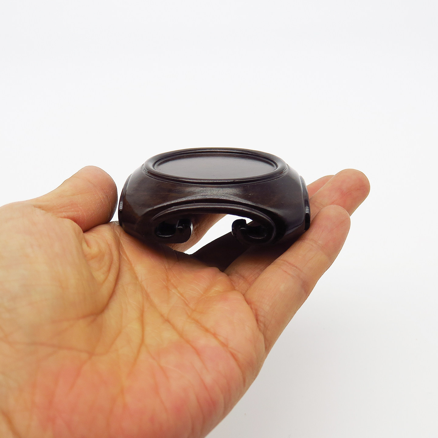 微型整木花瓶盆景陶瓷器茗杯玉器奇石文玩古董小摆件底座木托架垫