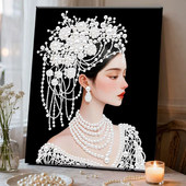 珍珠画diy材料包2025年新款 亲子团建手工粘贴画高级数字油画