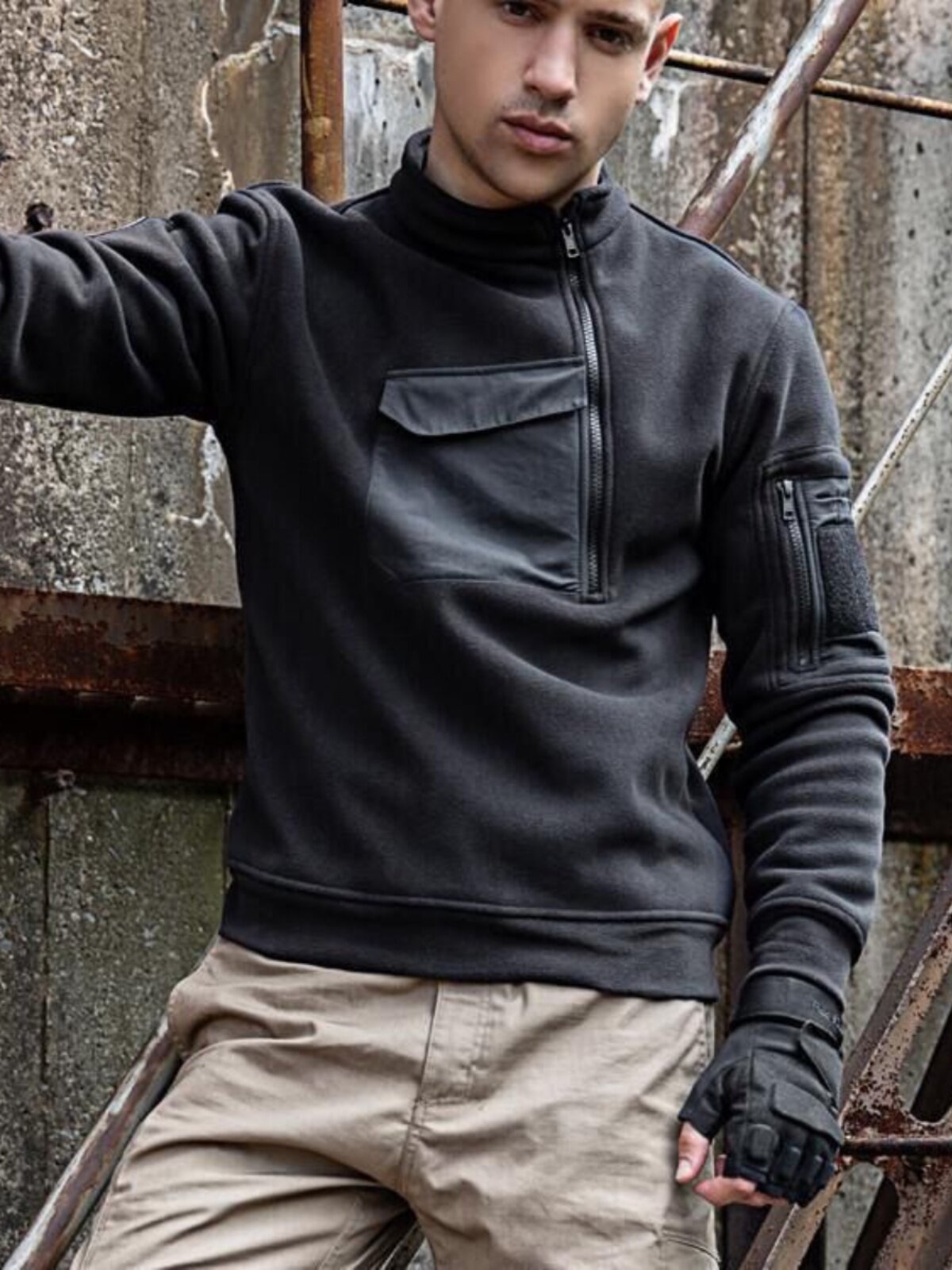 남성용 가을 겨울 플리스 재킷 가을 겨울 플러스 벨벳과 두꺼운 폴라 플리스 탑 방풍 및 따뜻한 야외 풀오버 바닥 셔츠