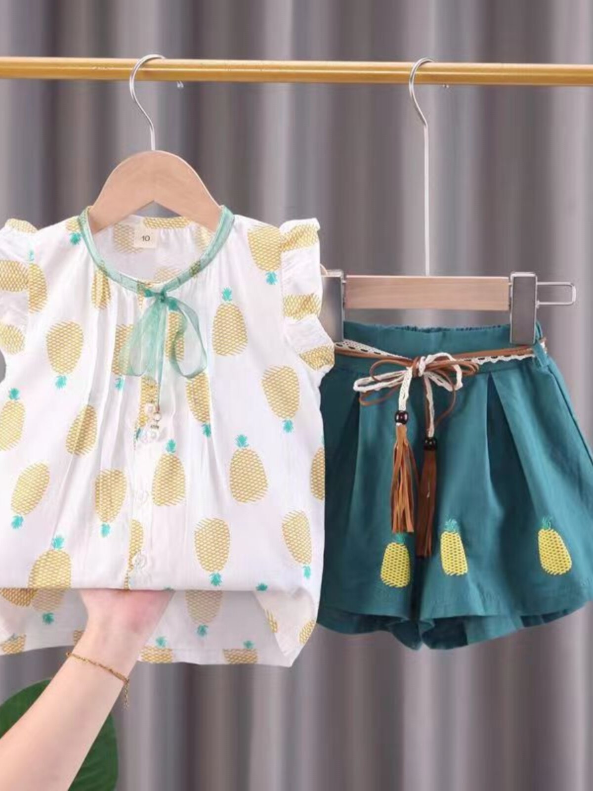 GIRLS SUMMER CLOTHES 2020 NEW SUIT FOREIGN FASHIONABLE CHILDRENS SUMMER TWO PIECE SET KOREAN FASHION TRENDY GIRL CLOTHES