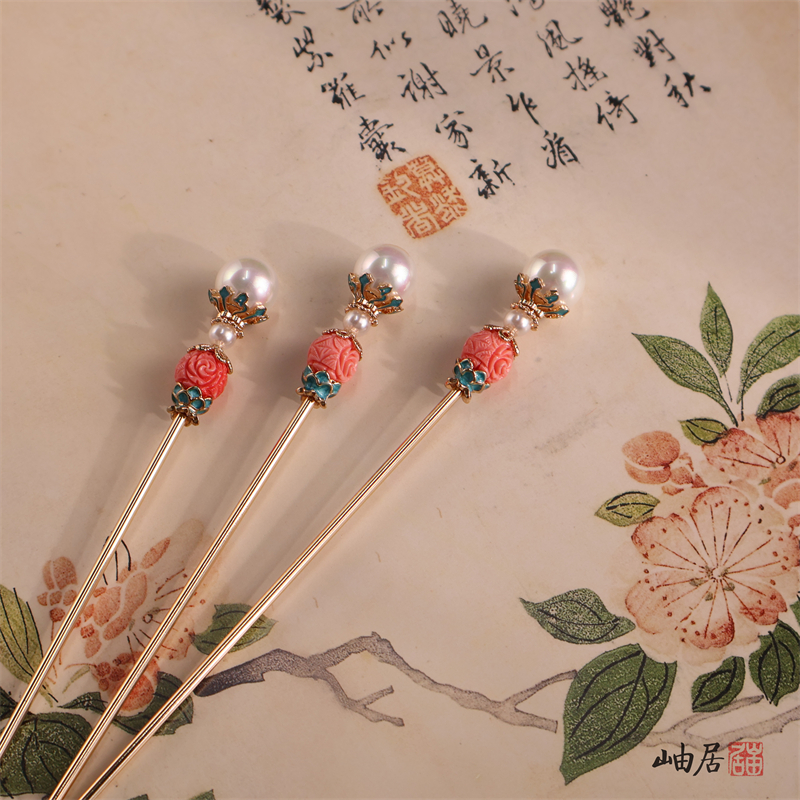 黛玉簪红楼梦林黛玉发簪改良款古典风日常旗袍汉服配饰无流苏发簪