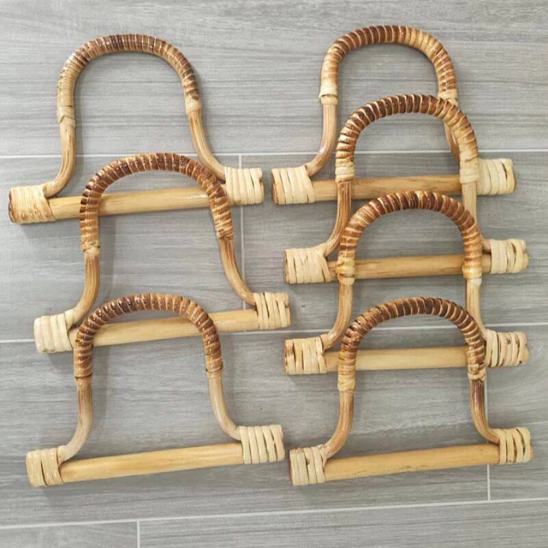 DIY手工布艺包拼布竹编织包拼布包手挽包配件D型拎环竹藤提手手柄