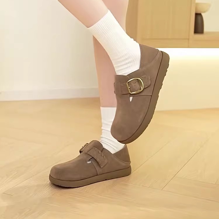 森达全包真皮勃肯鞋女舒适平底休闲鞋商场秋季新款XUC01CM5