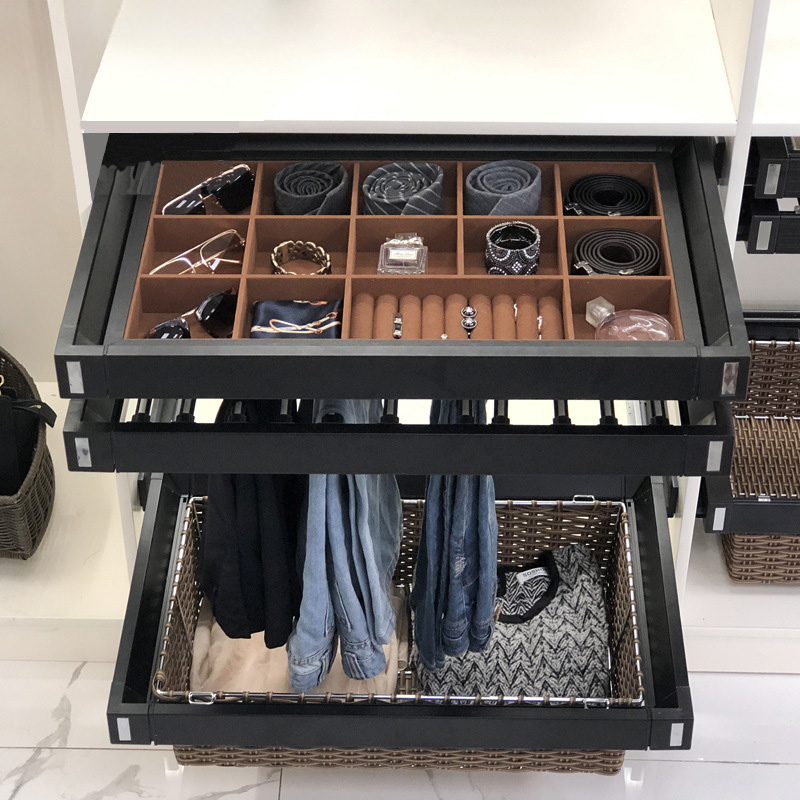 多功能衣柜阻尼滑轨收纳分类