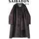 赛巴盾西班牙短毛拉贡女中长款 圆领真皮皮草大衣宽松版 羊皮毛一体