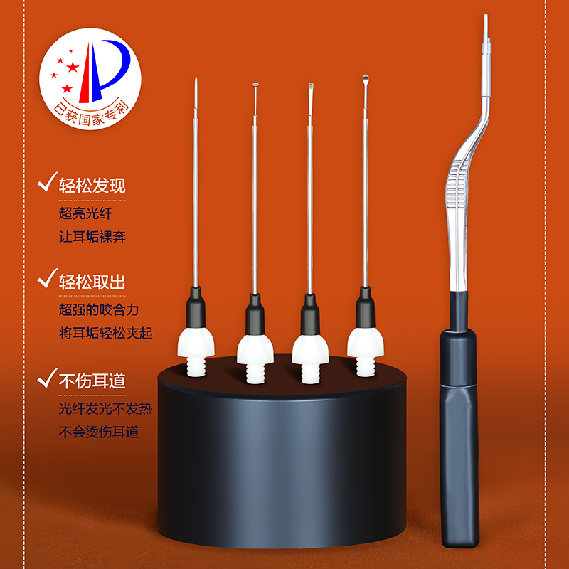 儿童发光耳屎镊子挖耳勺鳄鱼齿耵聍钩掏耳朵神器耳起采耳专业工具