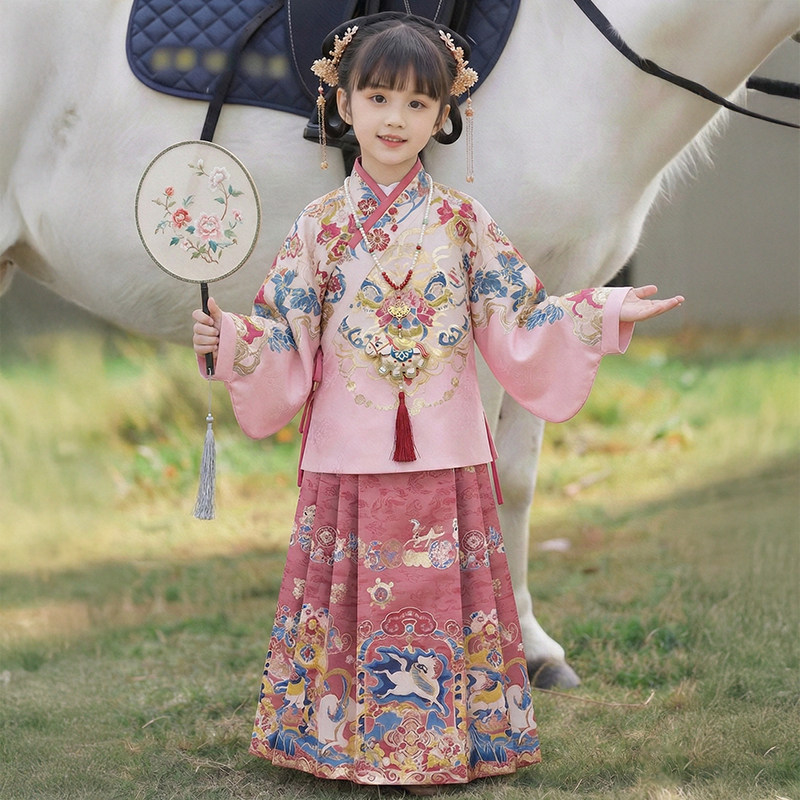 娇芒织梦为马明制汉服女童套装明朝贵女马面裙2026拜年服儿童,童装/婴儿装/亲子装,旗袍,淘宝优惠券,粉丝福利购,淘宝优惠卷