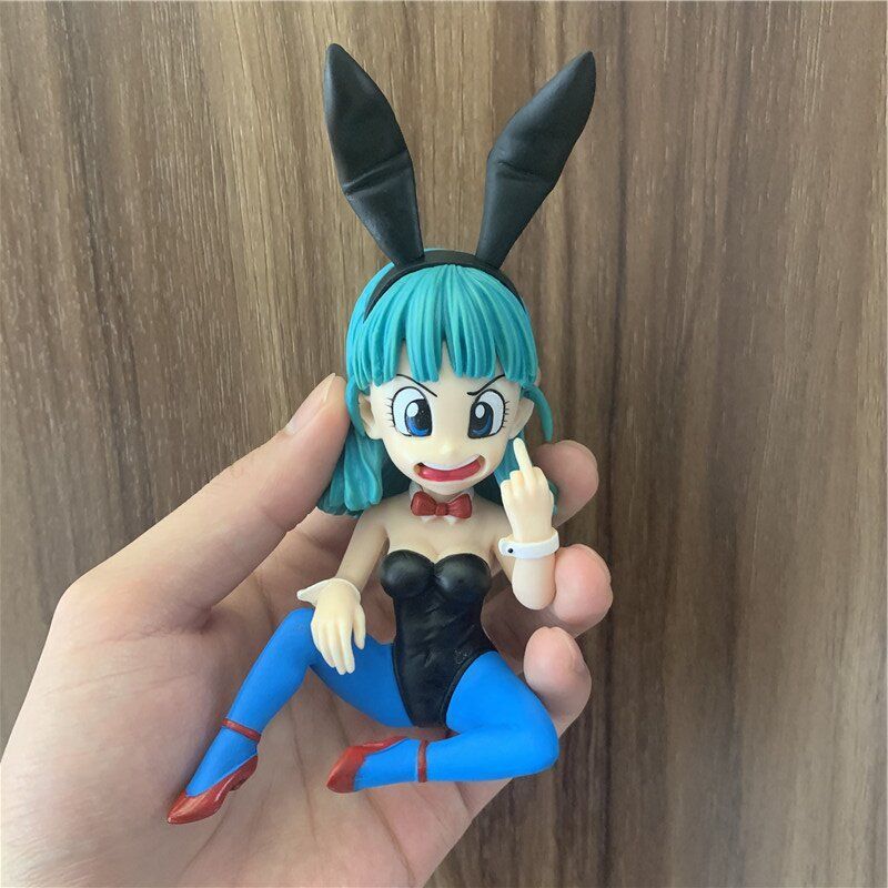sun手办动漫七龙珠q版布玛竖中指布尔玛坐姿兔女郎手办摆件盒装模