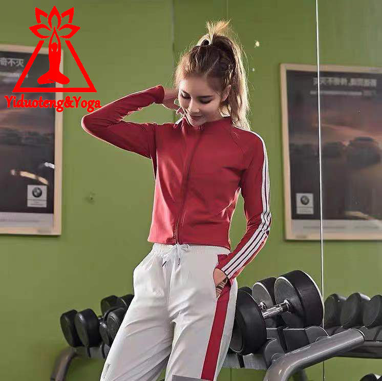 长袖瑜伽服短款运动上衣跑步紧身
