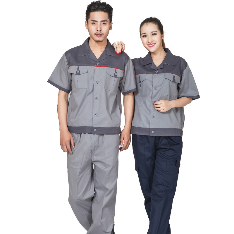 夏季套装工厂车间工作服定制劳保服夏天上衣男短袖汽修工装热卖