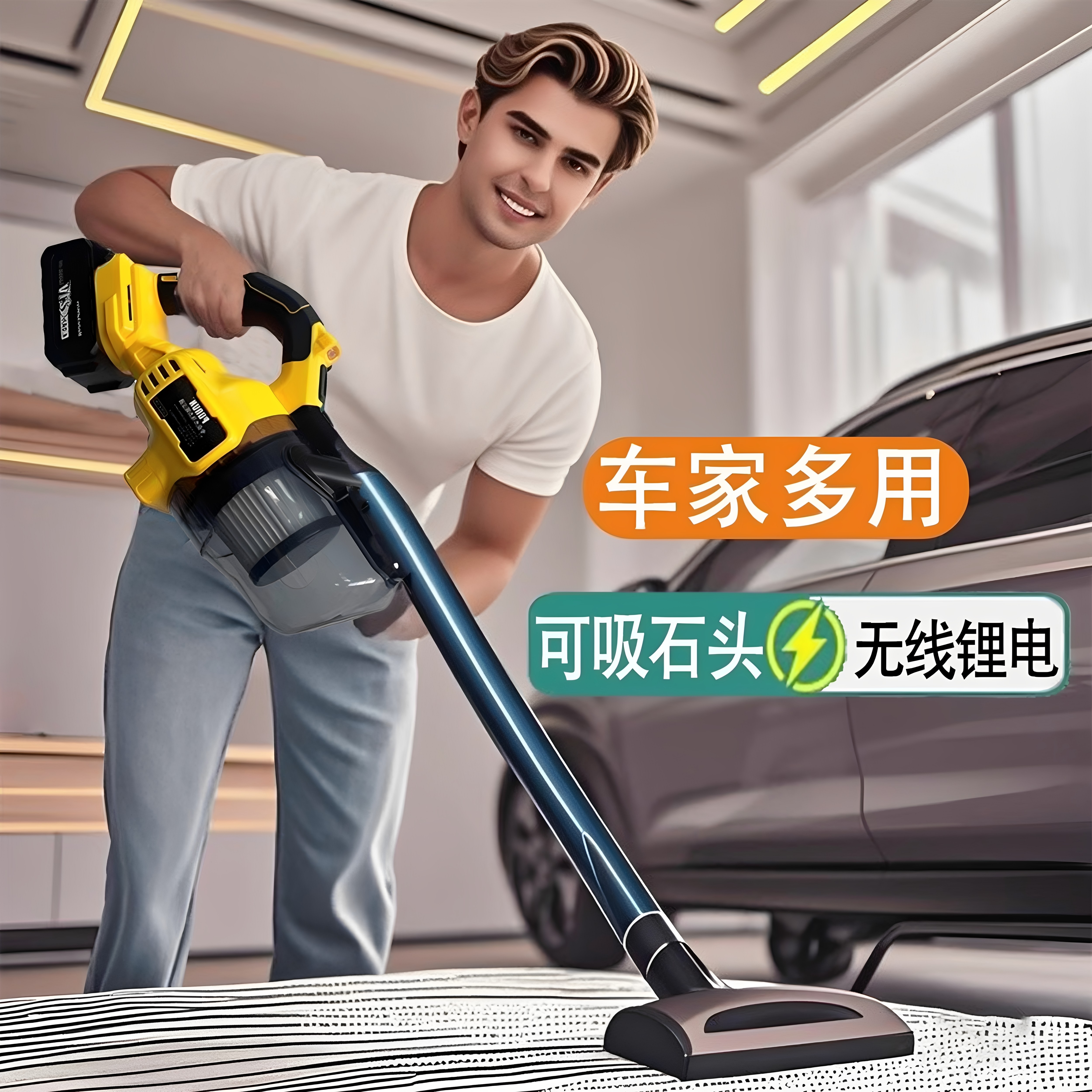 无线锂电手持吸尘器机工业车载家用大吸力大功率宠物猫毛床地除尘