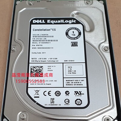 DELL ST1000NM0011 0FX0XN 1T 7.2K 3.5 SATA 9YZ164 EQ 存储硬盘