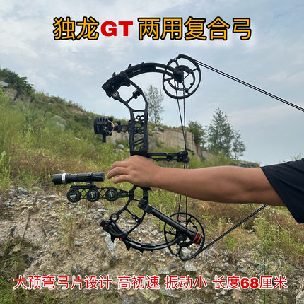 独龙GT单弦两用复合弓打钢珠射箭短轴距复合弓箭非SI牛头63XPRO