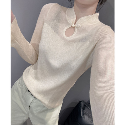 新中式盘扣针织衫长袖女秋装新款