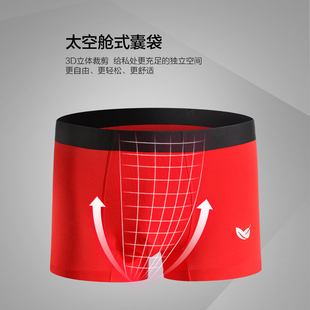 隐形盾本命年男士内裤男生平角裤纯棉大红色结婚礼物透气四角短裤