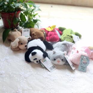 掌中宝毛绒玩具布娃娃车饰摆件熊猫独角兽公仔趴姿罗纳威河马鳄鱼