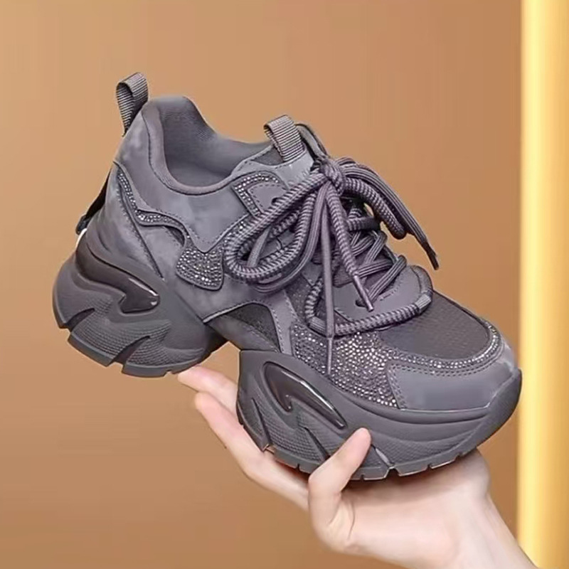 厚底内增高加绒保暖松糕老爹鞋