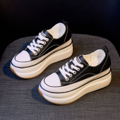 单鞋 厚底真皮小白鞋 内增高9cm休闲松糕底韩版 新款 百搭 女2026春季