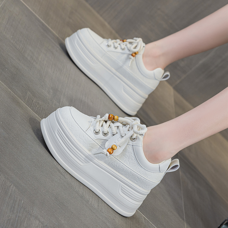 白色厚底韩版休闲小个子松糕板鞋