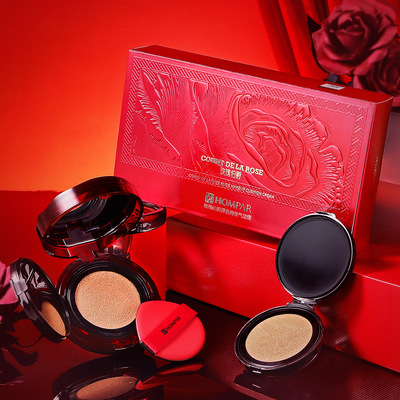 正品韩贝儿玫瑰裸色持妆气垫霜修饰保湿持妆遮瑕细腻毛孔轻薄气垫