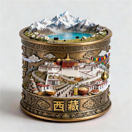 西藏金属浮雕磁吸冰箱贴文创礼品布达拉宫唐古拉山纳木错冰箱贴